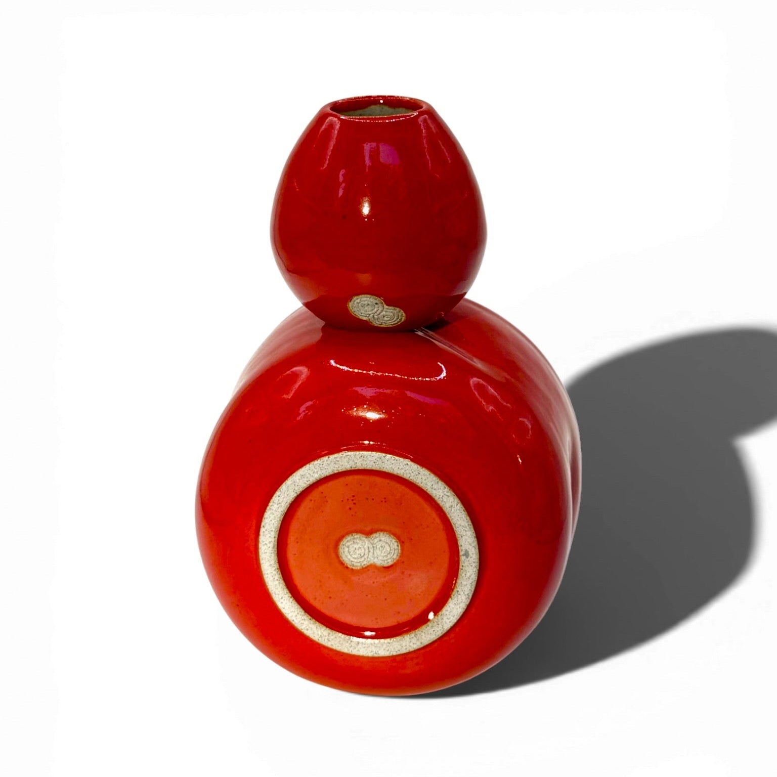 Hand-Pulled Chawan & Whisk Holder Set - Glossy Red